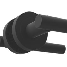 Cooke & Lewis Asker Fire Rated Lever on Rose Handle Pair Matt Black