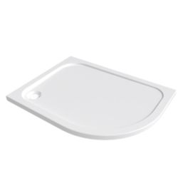 Essentials Rome Offset Quadrant Shower Tray Right-Handed Gloss 1000mm x 800mm x 45mm