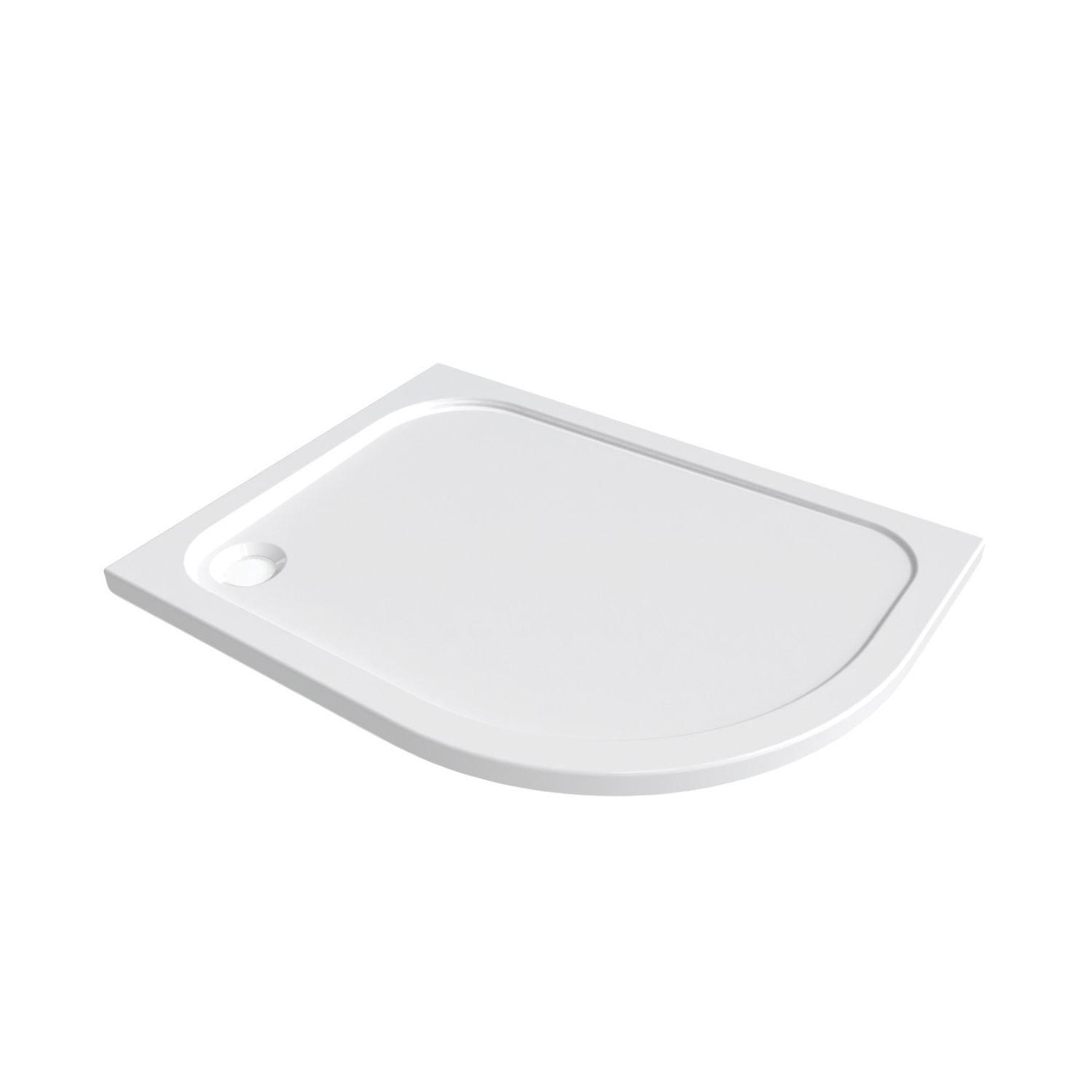 Essentials Rome Offset Quadrant Shower Tray Right-Handed Gloss 1000mm x 800mm x 45mm (576EH)