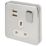 Schneider Electric Lisse Deco 13A 1-Gang SP Switched Socket + 2.1A 2-Outlet Type A USB Charger Polished Chrome with White Inserts