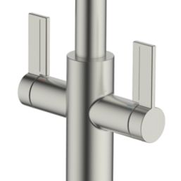 Clearwater Kira KIR20BN Double Lever Tap with Twin Spray Pull-Out  Brushed Nickel PVD