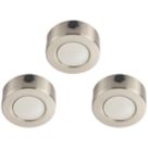 LAP Iris Round LED CCT Cabinet Downlights Satin Nickel 15W 3 x 400lm 3 Pack