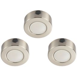 LAP Iris Round LED CCT Cabinet Downlight Satin Nickel 15W 3 x 400lm 3 Pack