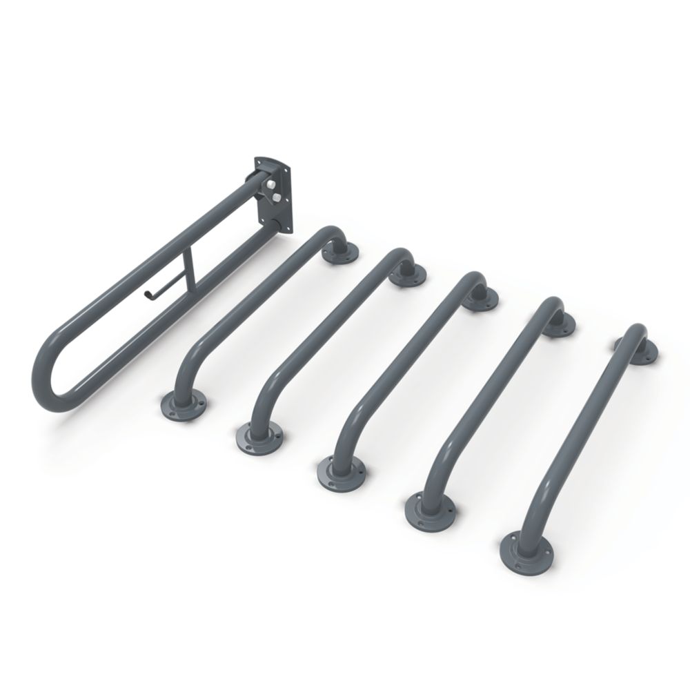 Nymas Doc M Grab Rail Pack Dark Grey 6 Piece Set Screwfix