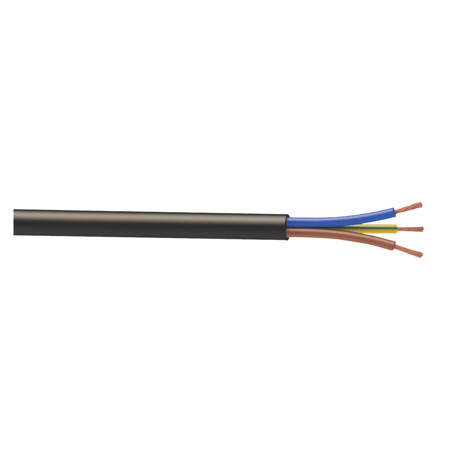 Time 3183Y Black 3-Core 1.5mm² Flexible Cable 25m Drum (576JY)
