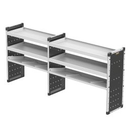 Van Guard Universal Trade Double Van Racking Unit 4 Straight 2 Angled Shelves 2216mm x 381mm x 1009mm Screwfix