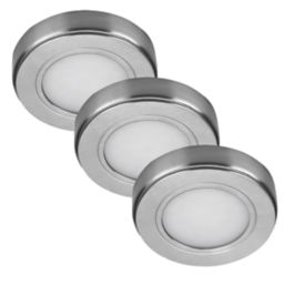Sensio Hype TrioTone Round LED Cabinet Downlight Brushed Steel 6W 170-190lm 3 Pack