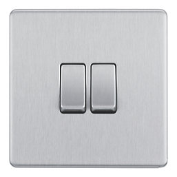 LAP  20A 16AX 2-Gang 2-Way Light Switch  Brushed Stainless Steel