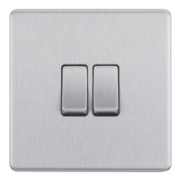 LAP  20A 16AX 2-Gang 2-Way Light Switch  Brushed Stainless Steel