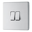 LAP  20A 16AX 2-Gang 2-Way Light Switch  Brushed Stainless Steel