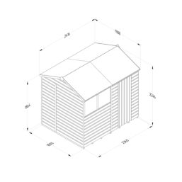 Forest Beckwood 7' 6" x 6' (Nominal) Reverse Apex Shiplap Timber Shed with Base