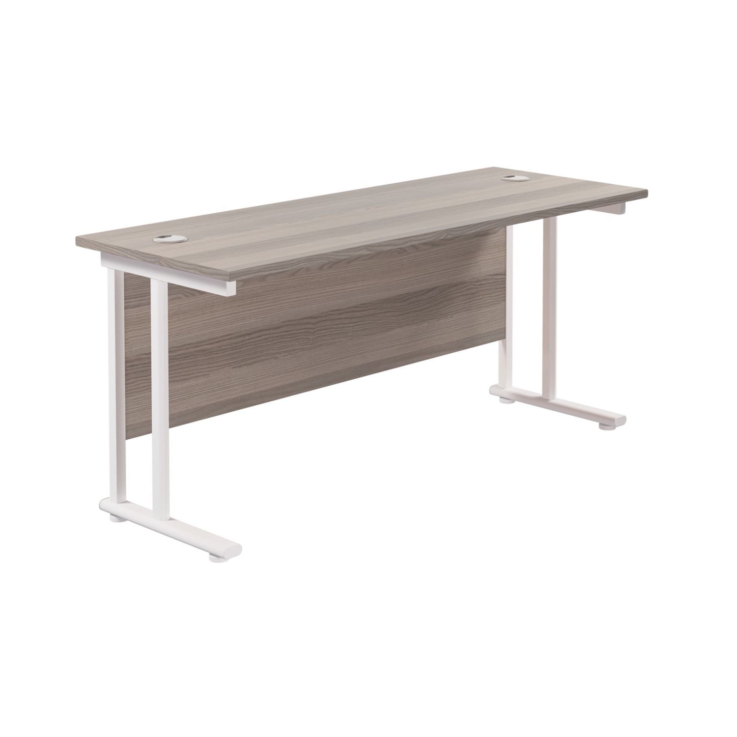 TC Group Aztec Twin Upright Rectangular Office Desk Grey Oak/White 1800mm x 600mm (576TT)