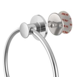 Swirl Caldew Bathroom Towel Ring Chrome