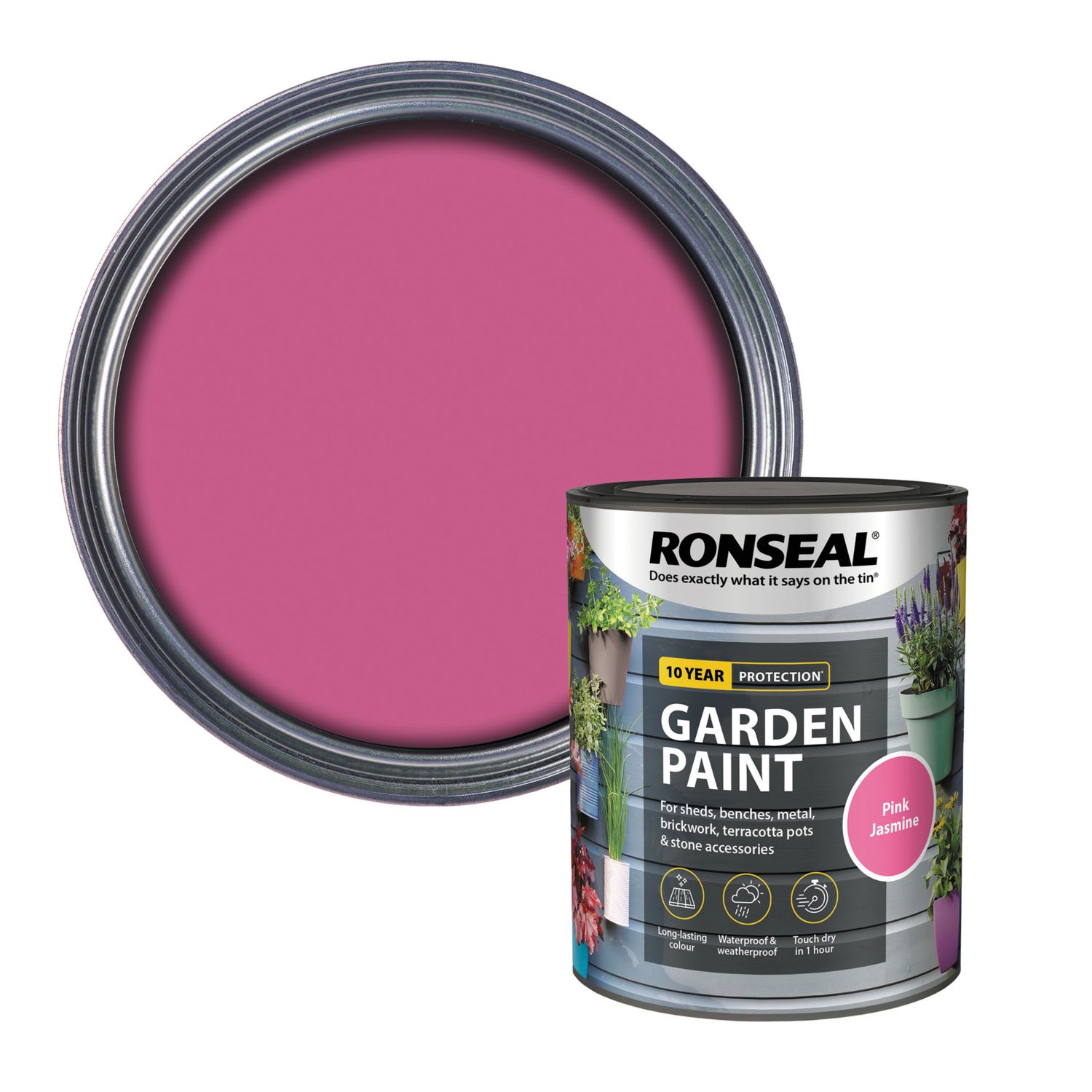 Ronseal 750ml Pink Jasmine Matt Garden Paint (5772H)