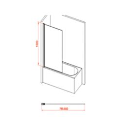 Semi-Framed Brushed Brass Bath Screen Reversible 800mm x 1500mm