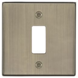 Knightsbridge  1-Module Grid Faceplate Antique Brass