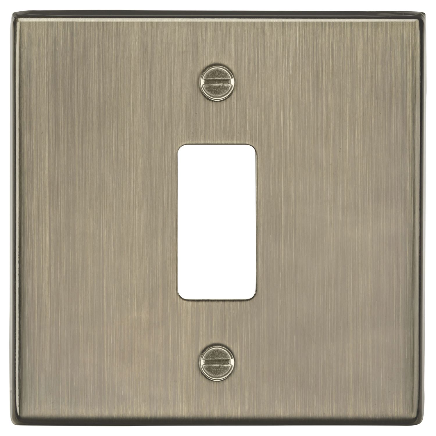 Knightsbridge 1-Module Grid Faceplate Antique Brass (577CR)