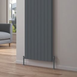 Reina Piatto Double 1800mm x 445mm 4777BTU Anthracite Vertical Designer Radiator