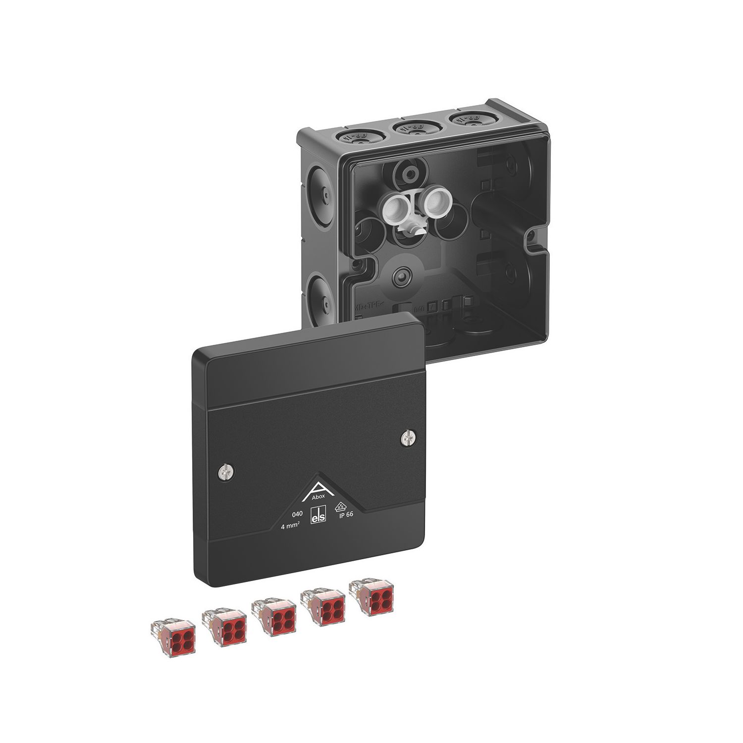 Spelsberg Black IP66 24A 5-Terminal Weatherproof Outdoor Adaptable Junction Box 102mm x 57mm x 102mm (577EH)