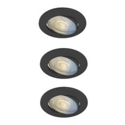 Calex SMD 220-240V 2700-6500K Adjustable Tilting Head  LED Smart Downlight With Variable White Light Black 4.9W 345lm 3 Pack