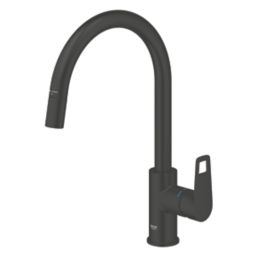 Refurb Grohe Start Cumbria 305572430 Single Lever Kitchen Sink Mixer Tap Matt Black