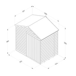 Forest Beckwood 7' x 5' (Nominal) Apex Shiplap Timber Shed with Base & Assembly