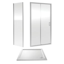 ETAL  Framed Rectangular Sliding Door Shower Enclosure & Tray  Chrome 990mm x 890mm x 1940mm