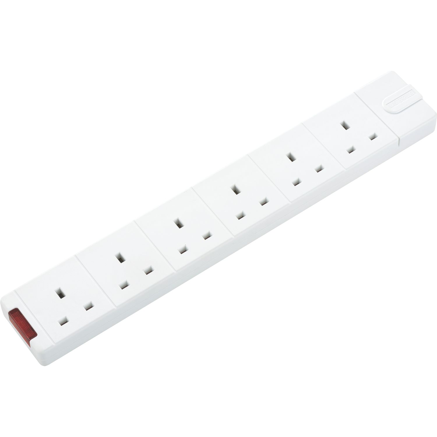 Masterplug 13A 6-Gang Unfused Rewireable Trailing Socket + Power Indicator with LED White (577XG)