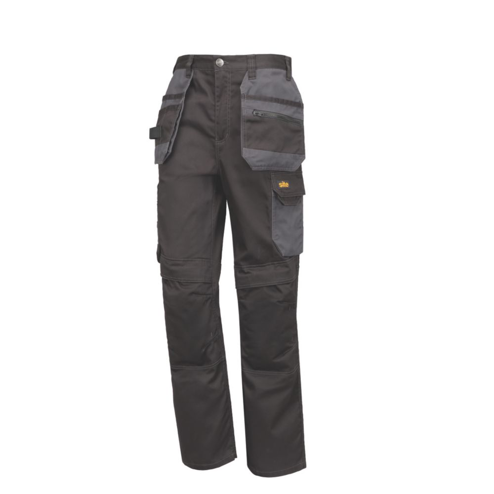 TROJAN Grey/Black Ripstop Trousers, Trousers & Shorts