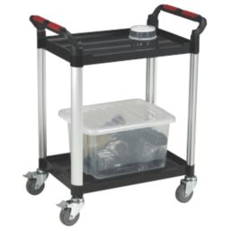 Barton  Silver/Black Premium 2-Shelf Trolley 940mm