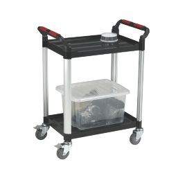 Barton  Silver/Black Premium 2-Shelf Trolley 940mm