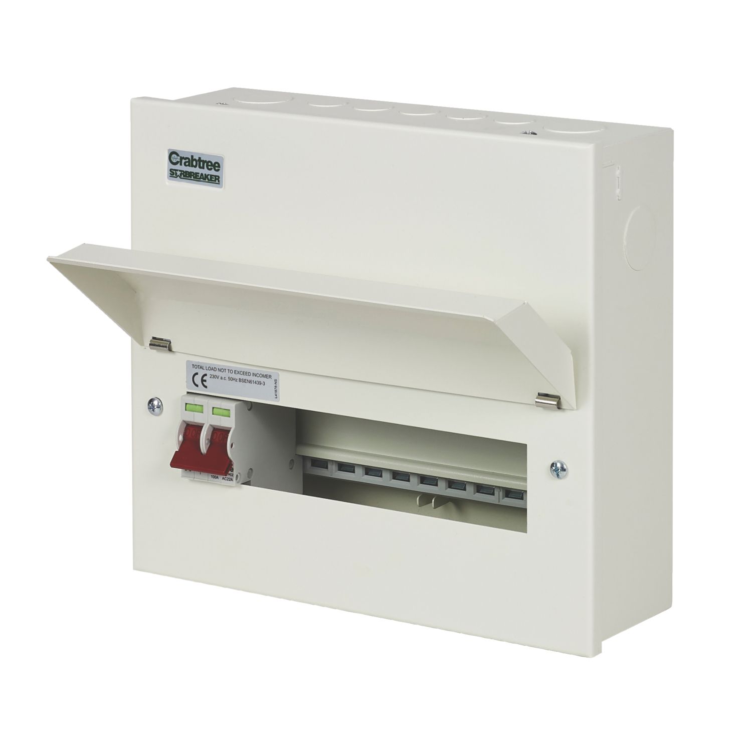 Crabtree Starbreaker 12-Module 10-Way Part-Populated Main Switch Consumer Unit (5780P)
