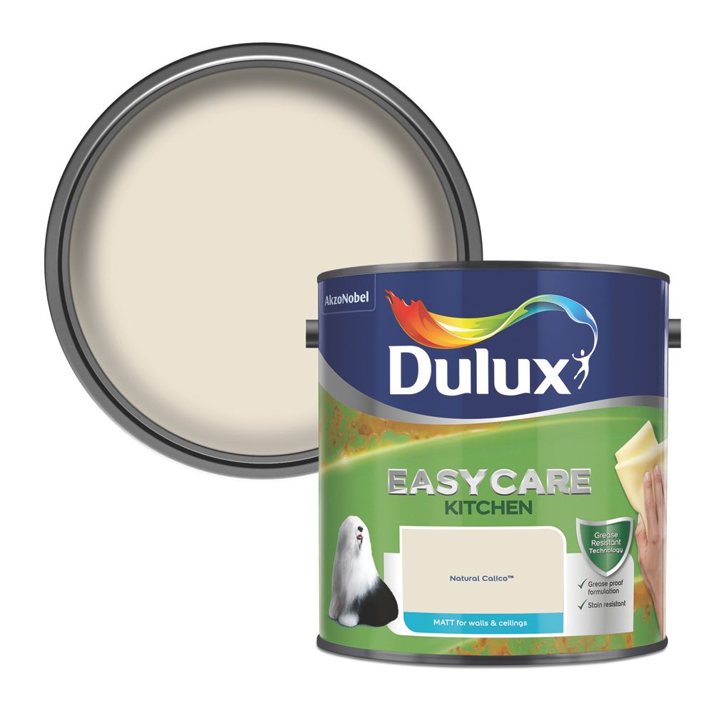 Dulux Easycare 2.5Ltr Natural Calico Matt Emulsion Kitchen Paint Screwfix