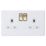 Knightsbridge  13A 2-Gang 2-Pole Switched Socket Matt White