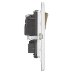 Knightsbridge  13A 2-Gang 2-Pole Switched Socket Matt White