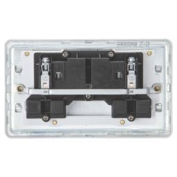 Knightsbridge  13A 2-Gang 2-Pole Switched Socket Matt White