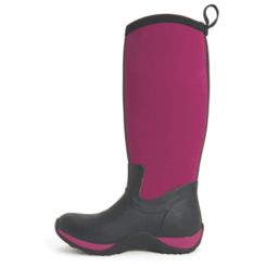 Muck Boots Arctic Adventure  Size 8 Womens Black/ Maroon Non Safety Wellies