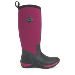 Muck Boots Arctic Adventure  Size 8 Womens Black/ Maroon Non Safety Wellies