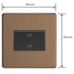 Varilight  10A 1-Gang 3-Pole Fan Isolator Switch Brushed Bronze