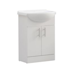 Essentials Idaho Bathroom Vanity Unit & WC Pack White Gloss 1155mm x 820mm x 855mm