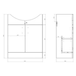Essentials Idaho Bathroom Vanity Unit & WC Pack White Gloss 1155mm x 820mm x 855mm