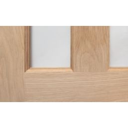 Modern 3-Frosted Light Unfinished Oak Wooden Traditional Internal Door 1981mm x 686mm