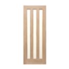 Modern 3-Frosted Light Unfinished Oak Wooden Traditional Internal Door 1981mm x 686mm