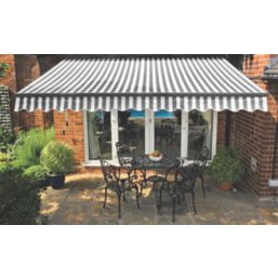 Greenhurst Kensington Easy-Fit Patio Awning Grey / White 3m x 2m