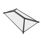 Crystal Clear Aluminium & uPVC Double-Glazed Lantern Roof Black 2000mm x 1000mm