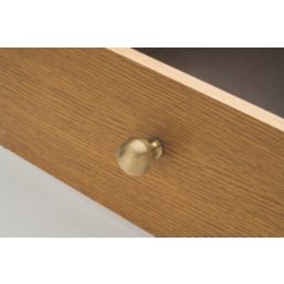 Elite Knobs & Handles Reeded Cabinet Knob Brushed Brass 30mm