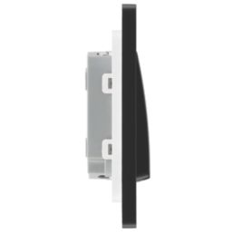 British General Evolve 20A 16AX 2-Gang 2-Way Wide Rocker Light Switch  Satin Brass with Black Inserts