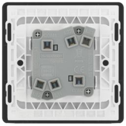 British General Evolve 20A 16AX 2-Gang 2-Way Wide Rocker Light Switch  Satin Brass with Black Inserts