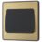 British General Evolve 20A 16AX 2-Gang 2-Way Wide Rocker Light Switch  Satin Brass with Black Inserts