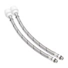 Hep2O Push-Fit Keyless Flexi Tap Connector 15mm x M12 x 300mm 2 Pack